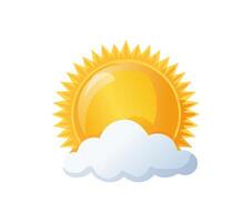 sun partially covered by a thin white cloud vector