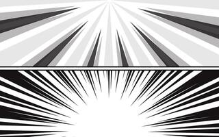 Comic panel background with burst radial effect vector