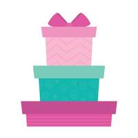 Stack of gift boxes flat illustration vector