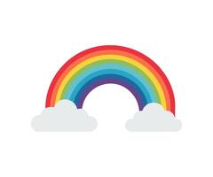 rainbow gradient over a white cloud vector