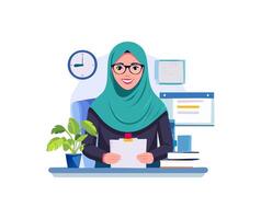 Psychologist Girl with Hijab vector