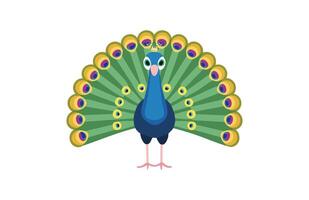Peacock displaying feathers with a backdrop of golden firecrackers vector