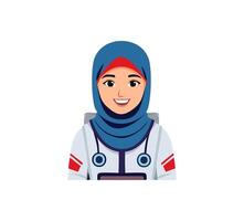 Astronaut Girl with Hijab vector