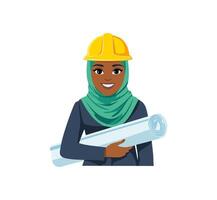 Architect Girl with Hijab vector