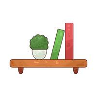 Illustration of bookshelf vector