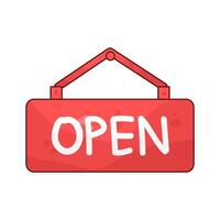 Illustration of open signboard vector