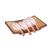 fresh shrimp sushi vector