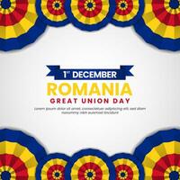 Romania Great Union Day banner with Unique National Flag design vector
