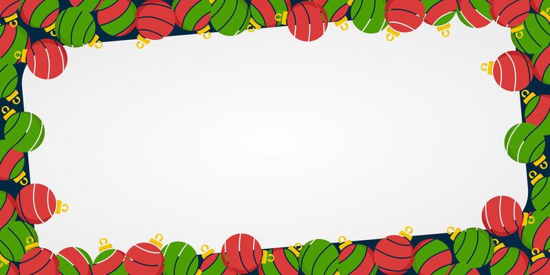 new year christmas background with copy space area, design with red and green balls pattern. template for banner, greeting card, flyer, social media, presentation, web.