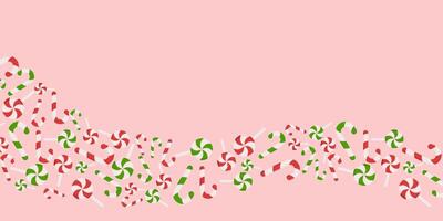 new year christmas pink background with copy space area, design with candy pattern. template for banner, greeting card, flyer, social media, presentation, web. vector