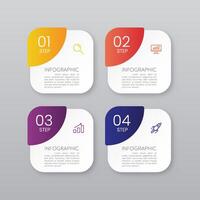 4 steps infographic template vector