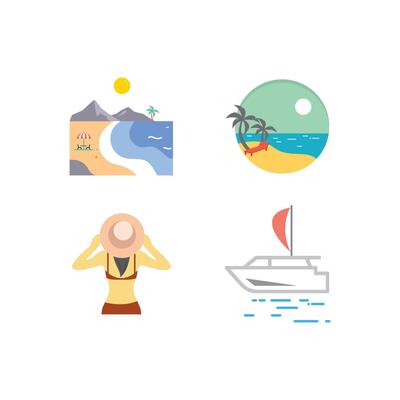 Beach set illustration