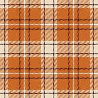 Tartan plaid check pattern texture. Rust fall colors. Seamless pattern. Fall Halloween design. Perfect for textile or print design. vector