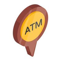 An icon design of atm location vector