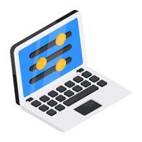 An editable design icon of online equalizer vector