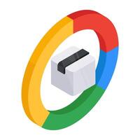 A flat design icon of logistic analytics vector