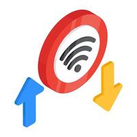 A unique design icon of wifi transfer vector