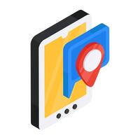 Modern design icon of mobile location chat vector