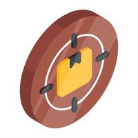 An editable design icon of target parcel vector