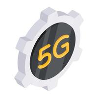 Colored design icon of 5g setting vector