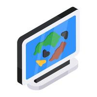 An icon design of online map vector