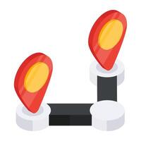Modern design icon of route vector