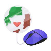 An icon design of global click vector