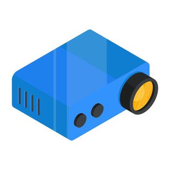 A flat isometric design, icon of projector vector