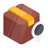 A flat isometric design icon of parcel location vector
