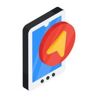 A colored design icon of mobile navigation cursor vector