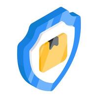 Editable design icon of parcel security vector
