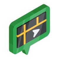 A trendy design icon of map chat vector