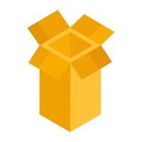 An editable design icon of open carton vector