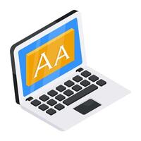 Modern style icon of font tool vector