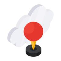 Perfect design icon of cloud navigation pin vector