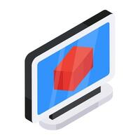Editable design icon of 3d model vector