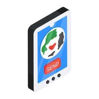 A beautiful design icon of mobile globe vector