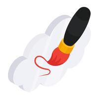 Conceptual flat isometric designicon of cloud art vector