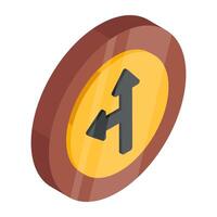 Premium design icon of left and forward arrow vector