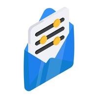 Editable design icon of mail vector