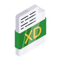 Trendy design icon of xd file vector