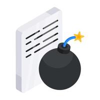 Trendy design icon of explosive file vector