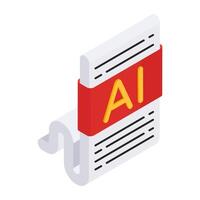 Modern design icon of ai file vector