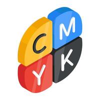 Unique design icon of cmyk vector