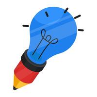 A flat isometric designicon of creative writing vector