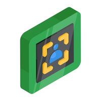 An editable design icon of profile recognition vector