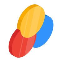 Unique design icon of rgb, venn diagram vector