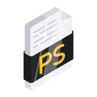 Trendy design icon of ps file vector