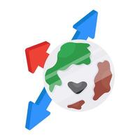 A beautiful design icon of global direction arrows vector