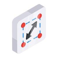 Editable flat isometric designof double head arrows vector